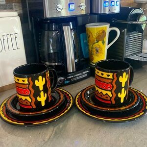 Waechtersbach mugs, saucers and dessert plates. Made in Germany